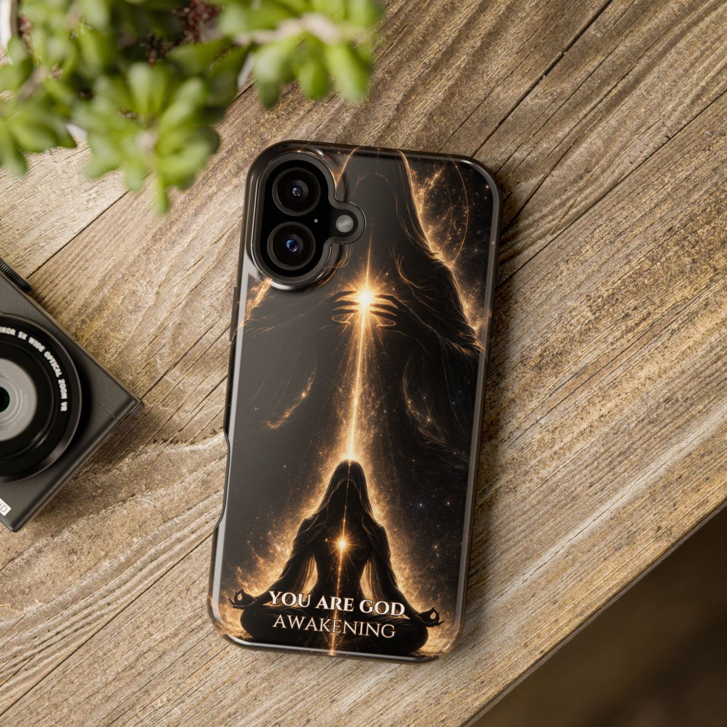 Spiritual Galaxy Phone Case — "You Are God Awakening" Magnetic Impact‑Resistant Case