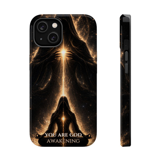 Spiritual Galaxy Phone Case — "You Are God Awakening" Magnetic Impact‑Resistant Case